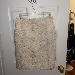 J Crew Cream Textured Pencil Skirt